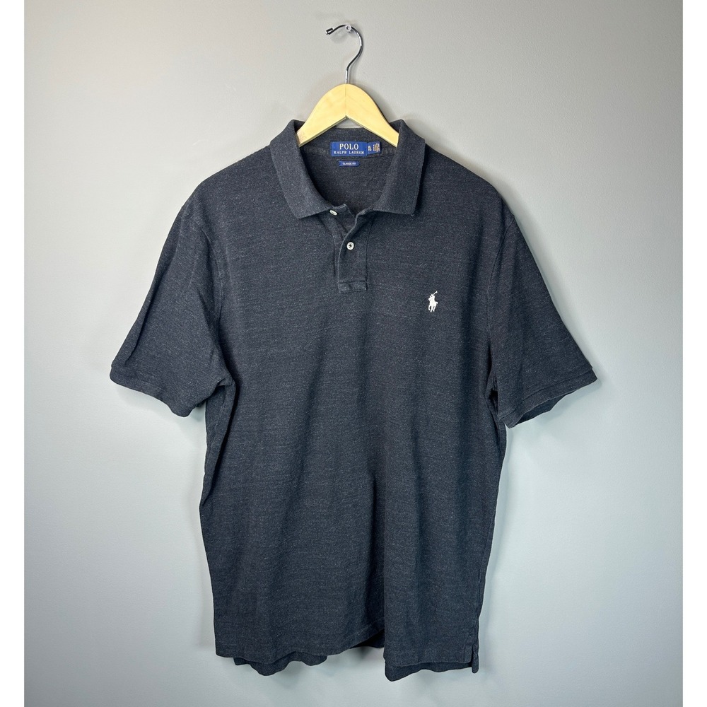 Polo Ralph Lauren Polo Shirt Mens XL Charcoal Gray Classic Fit Short Sleeve